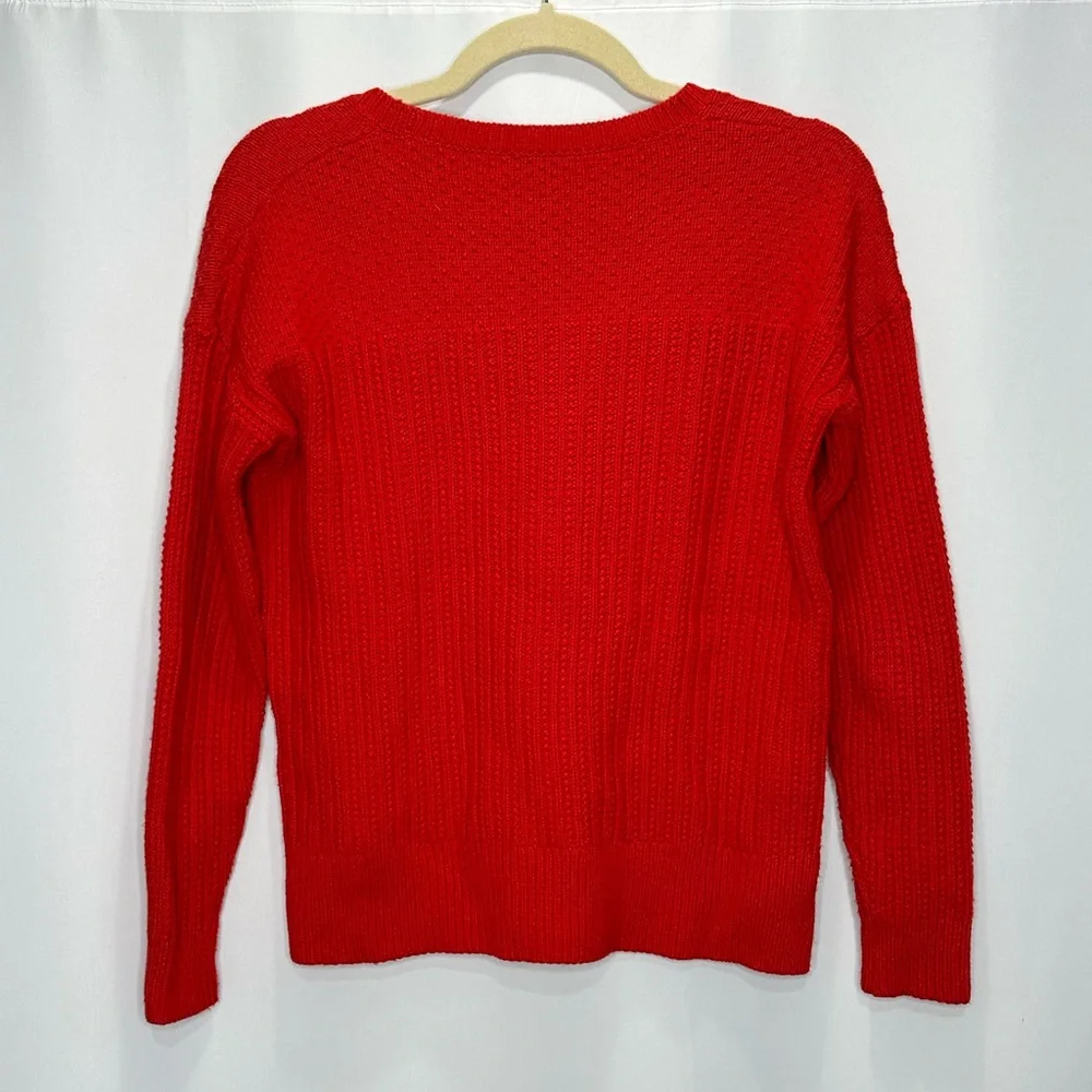 Madewell Red Texturemix Pullover Sweater